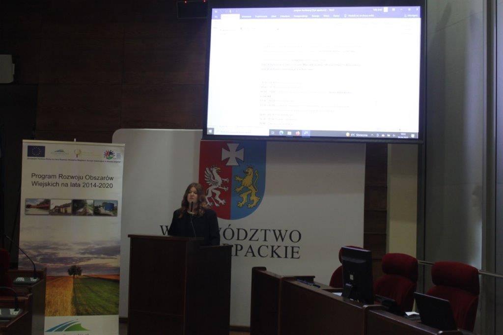 Wystąpienie Pani Magdaleny Sobiny – Dyrektora Departamentu PROW podczas spotkania informacyjno-szkoleniowego dotyczącego gospodarki wodno-ściekowej
